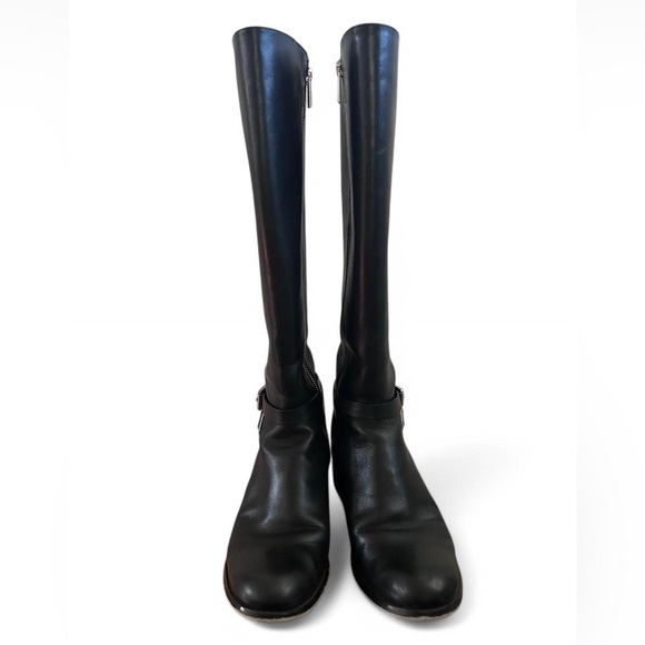 Michael Kors leather knee-high boots with buckle closure - Picture 1 of 5